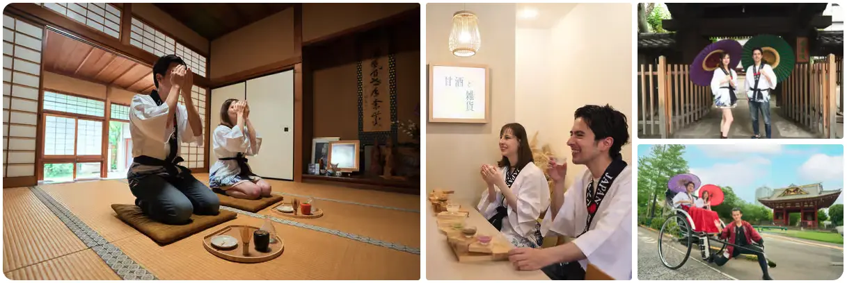 東京ヴィーガンツアー：味噌作り、茶道体験、人力車体験